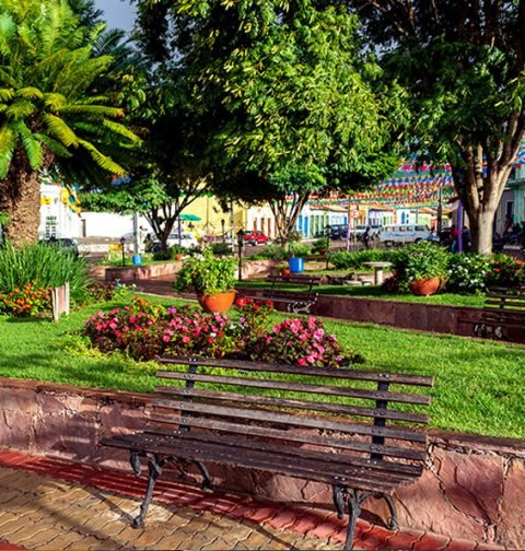 Jardim da Praça Coronel Propércio em Mucugê